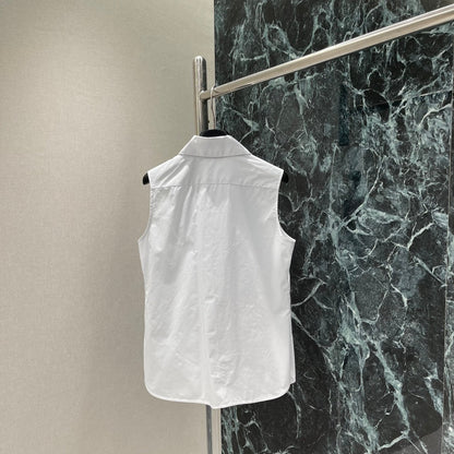25ss Sleeveless lapel shirt