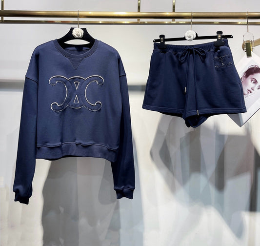 25ss Casual lazy sweater + shorts set