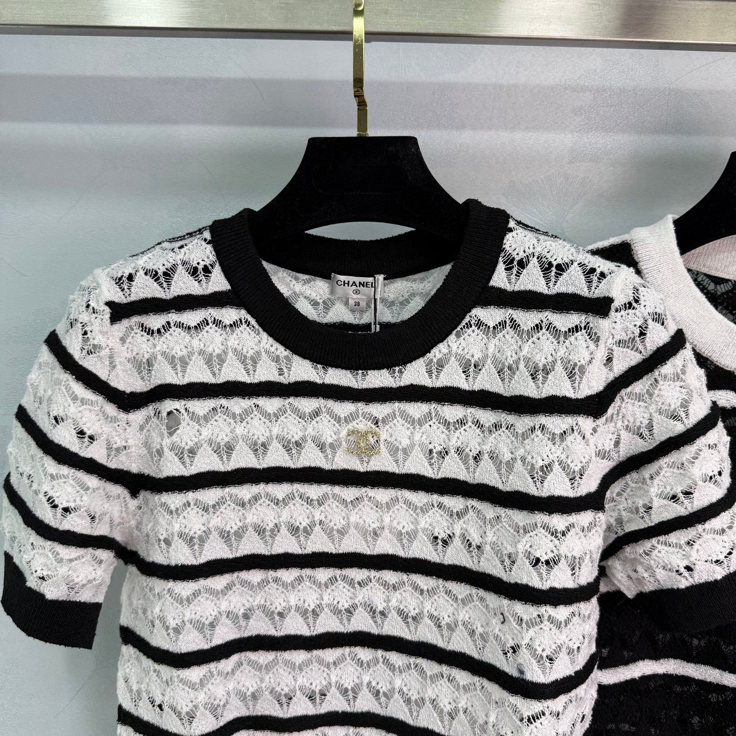 25SS Hollow out design short sleeves