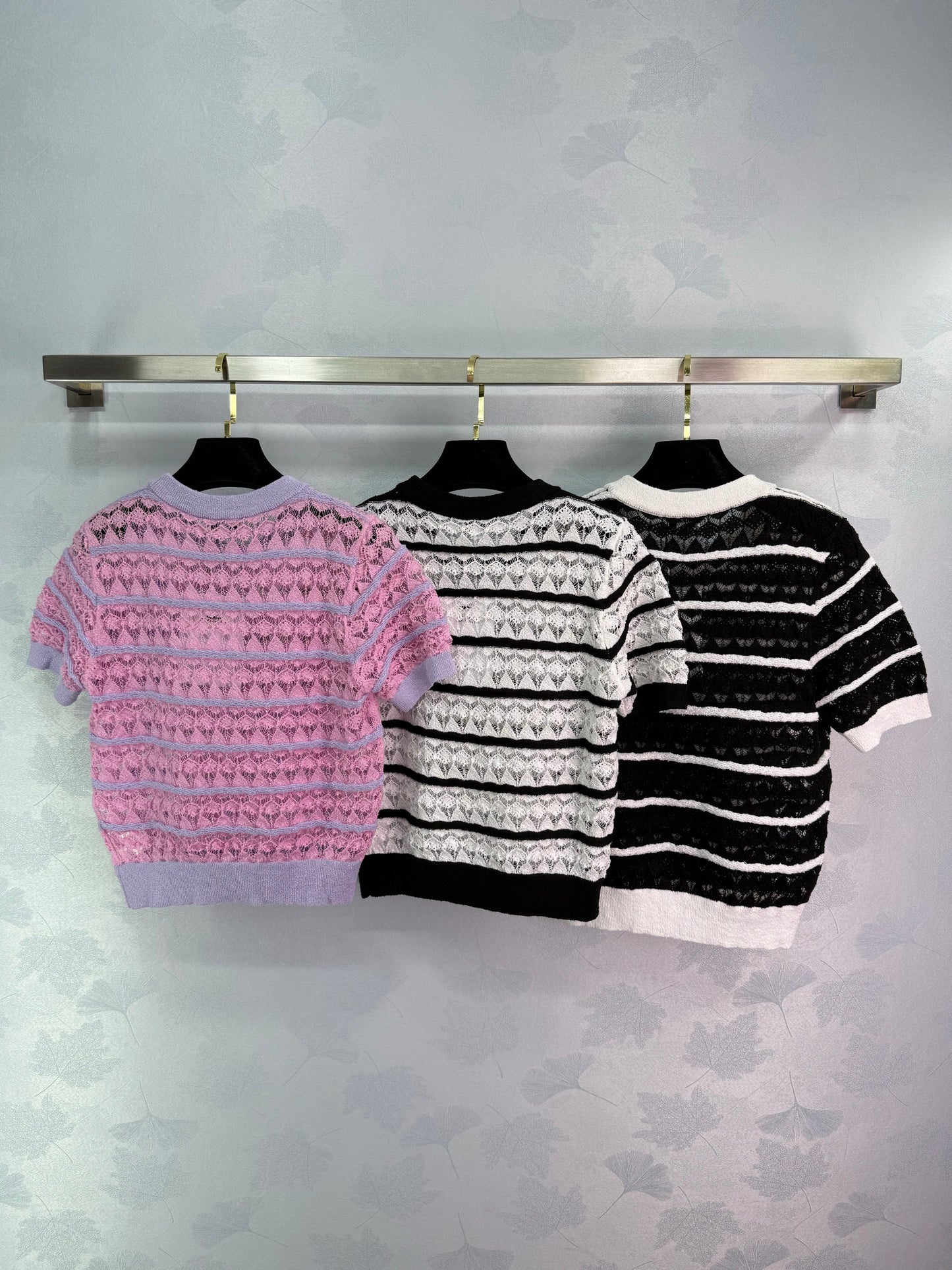 25SS Hollow out design short sleeves
