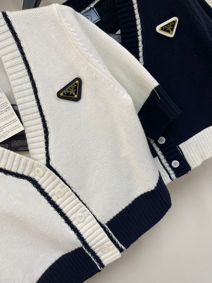 25SS V-neck short sleeved cardigan