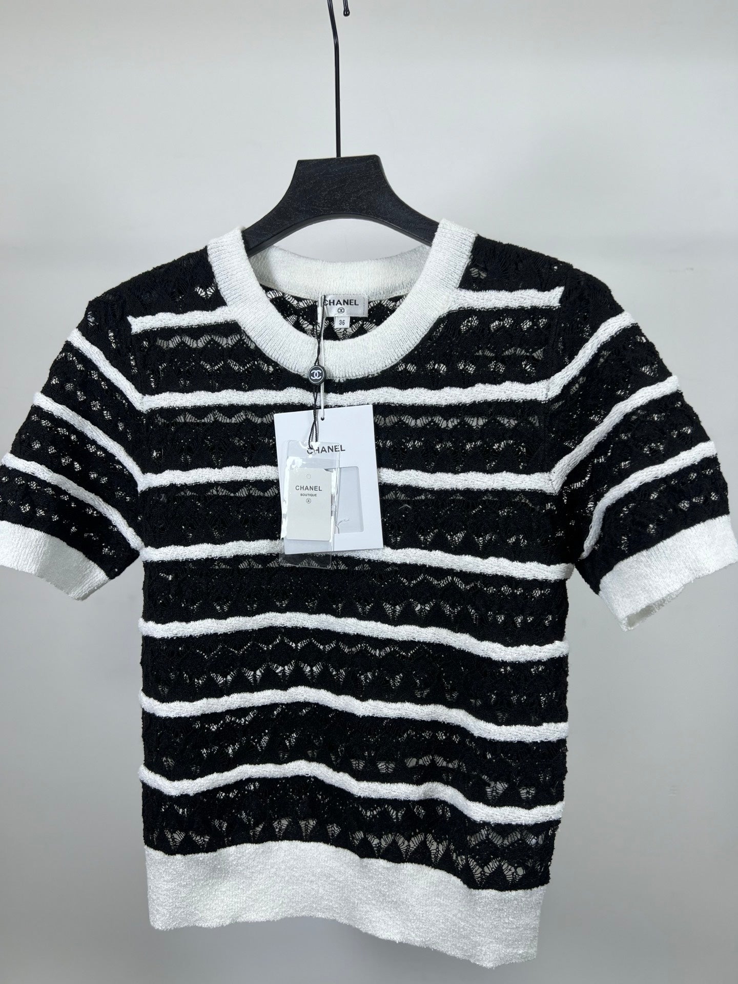 25SS Hollow out design short sleeves