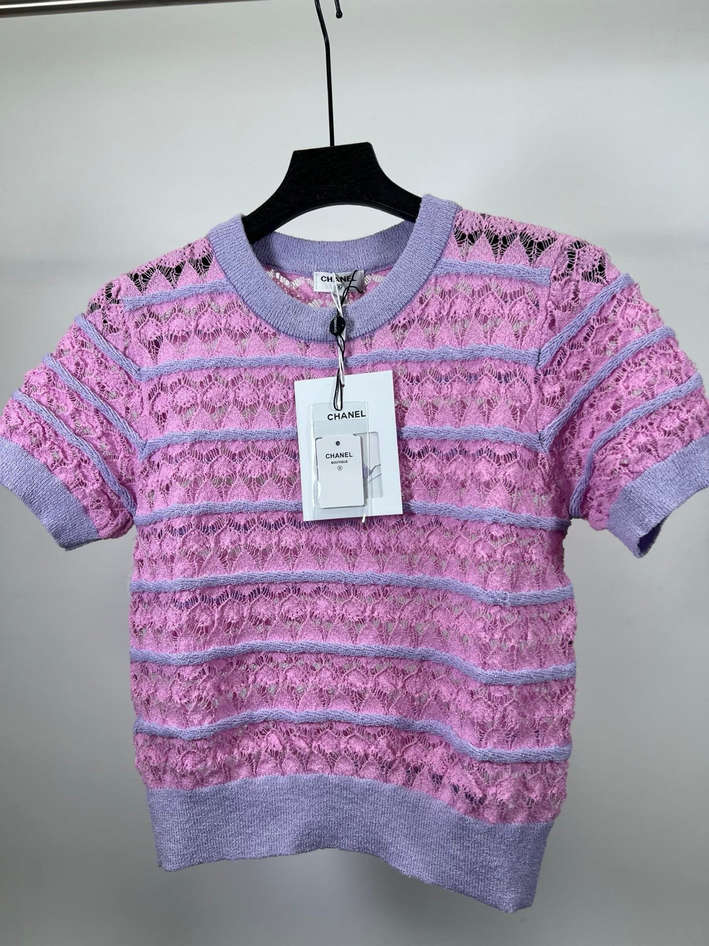 25SS Hollow out design short sleeves