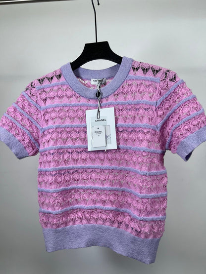 25SS Hollow out design short sleeves