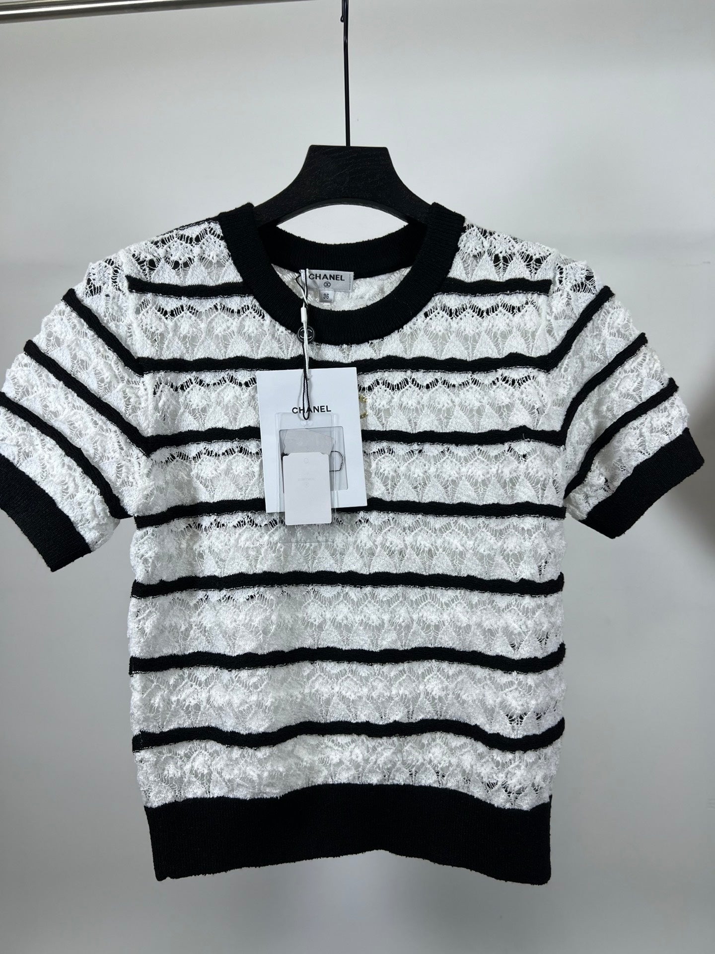 25SS Hollow out design short sleeves