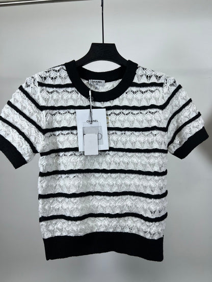 25SS Hollow out design short sleeves