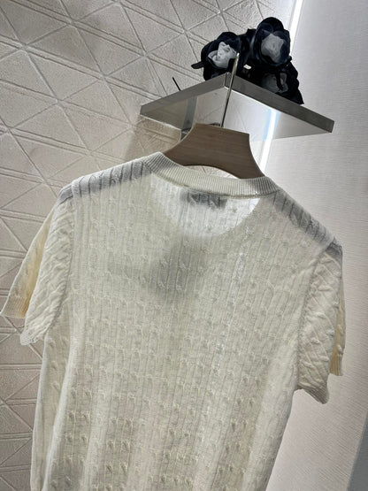 25SS Knitted short sleeved cardigan