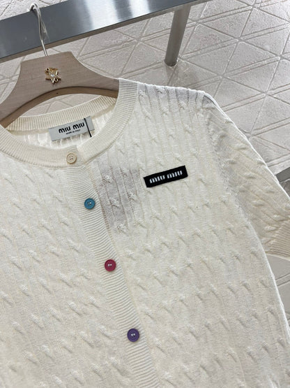 25SS Knitted short sleeved cardigan