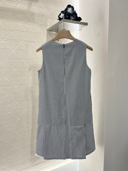 25SS Striped vest skirt