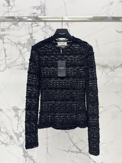 25SS Lace long sleeved top