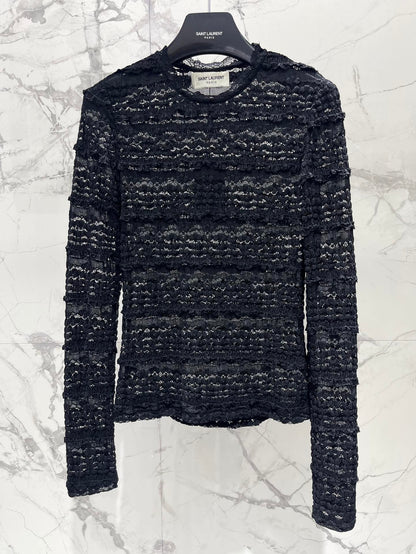 25SS Lace long sleeved top