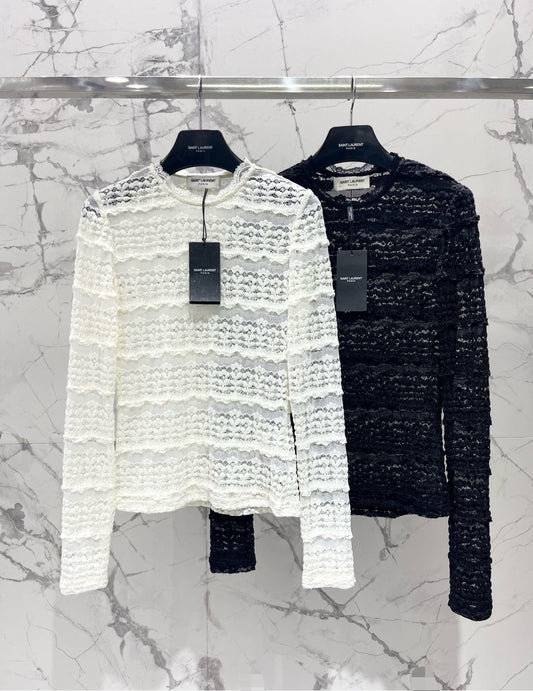 25SS Lace long sleeved top