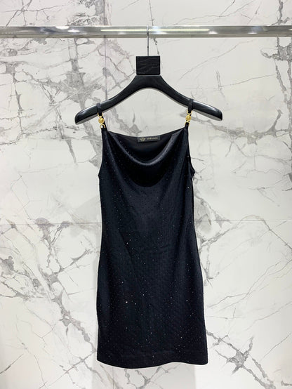 25SS Acetate rhinestone camisole dress