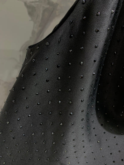 25SS Acetate rhinestone camisole dress