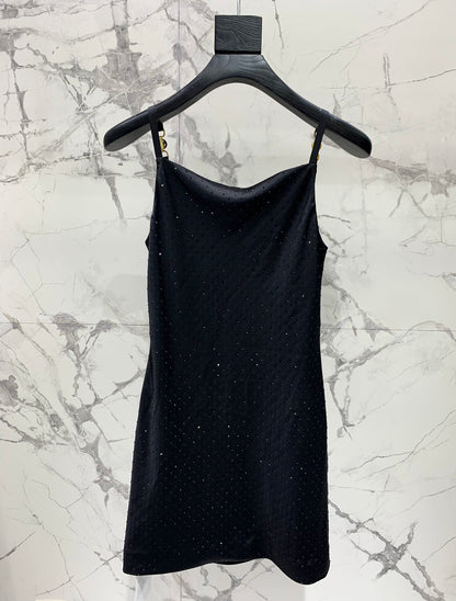 25SS Acetate rhinestone camisole dress