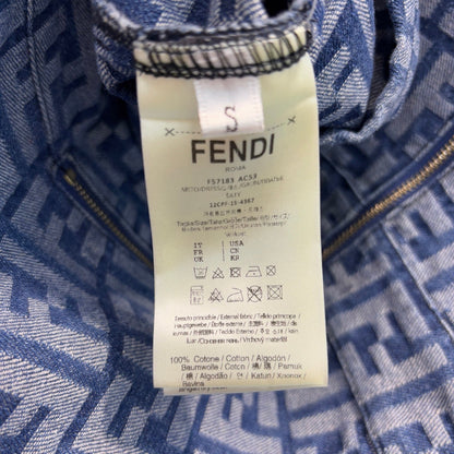 25SS Double F-jacquard sleeveless denim dress