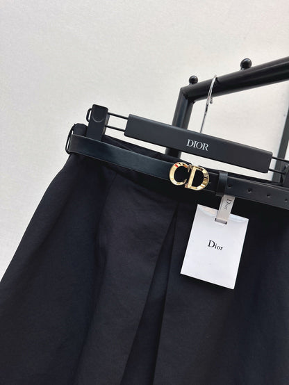 25SS Versatile black long skirt