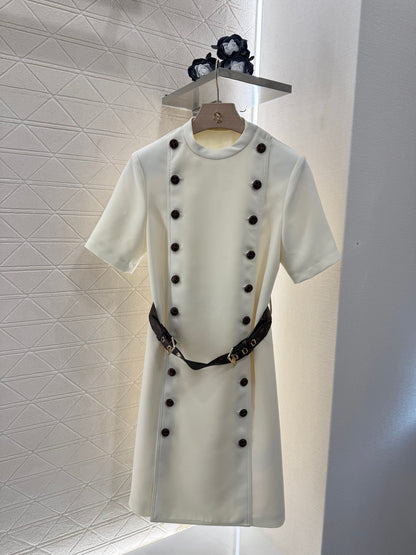 25SS Belt double breasted dress