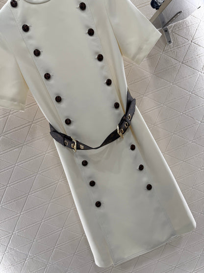 25SS Belt double breasted dress
