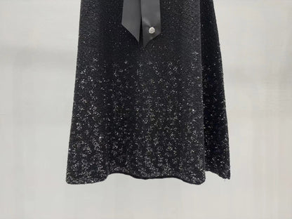 25SS Butterfly sequin knitted skirt