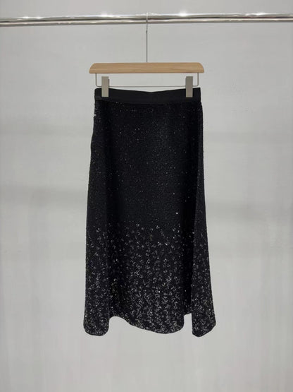 25SS Butterfly sequin knitted skirt