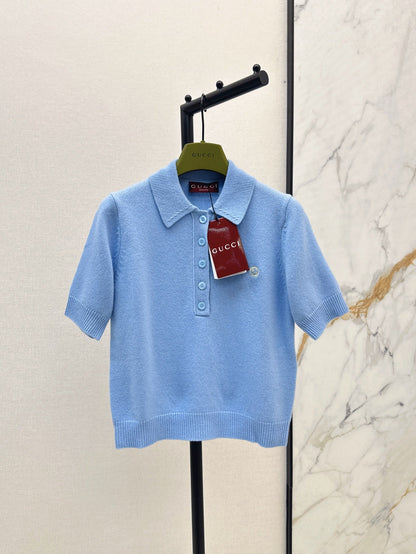 25SS Collar short sleeved top