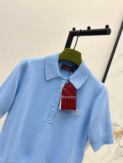 25SS Collar short sleeved top