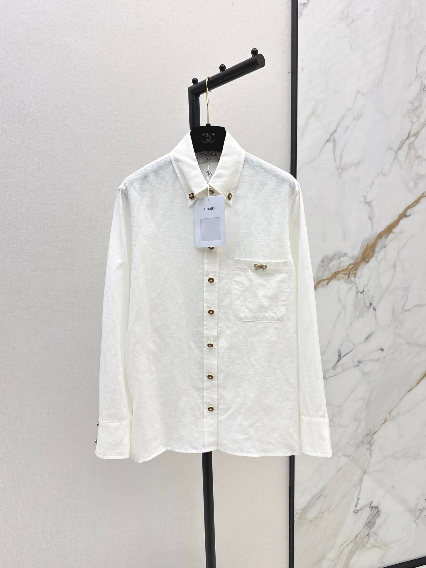 25SS  Customized hardware decoration linen shirt
