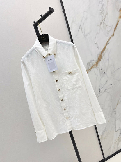 25SS  Customized hardware decoration linen shirt