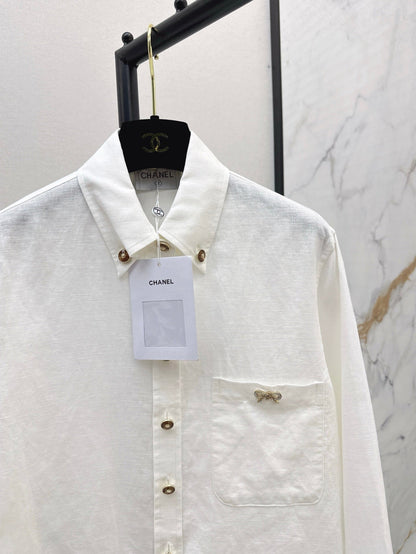 25SS  Customized hardware decoration linen shirt