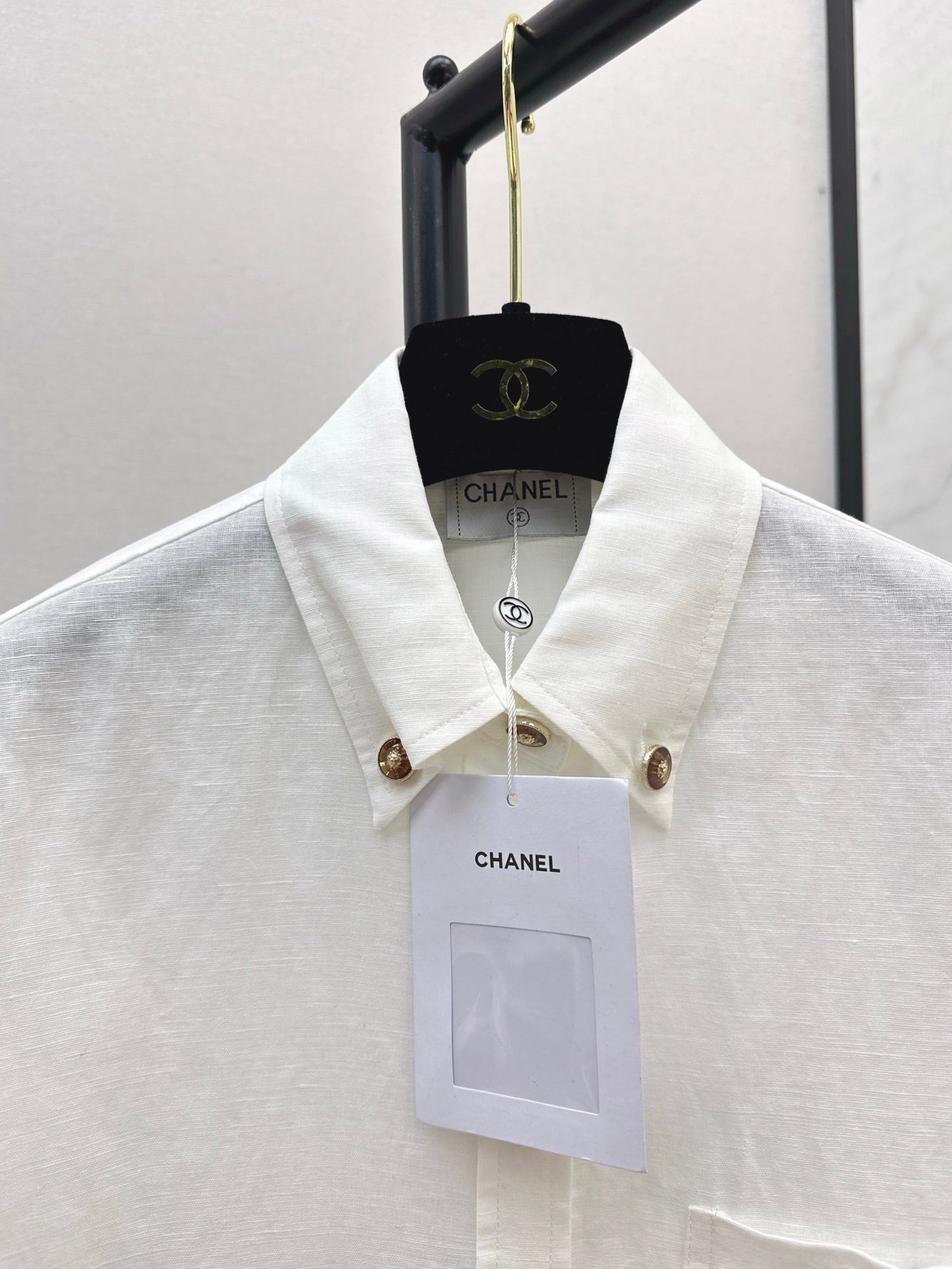 25SS  Customized hardware decoration linen shirt
