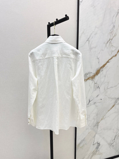 25SS  Customized hardware decoration linen shirt