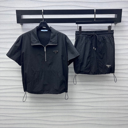 25 Lapel Blouse and Half Skirt Set