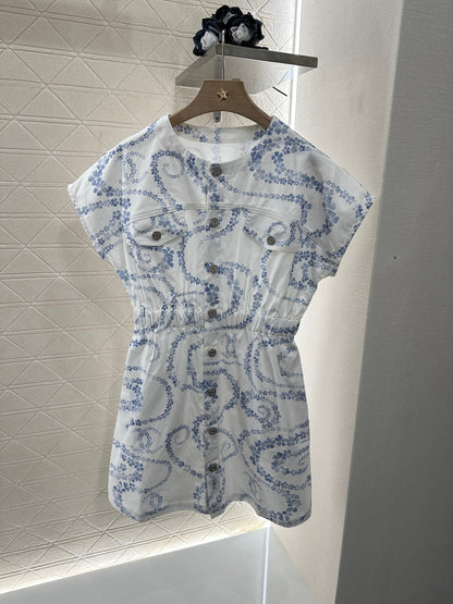 25 Flap Pocket Printed Dress