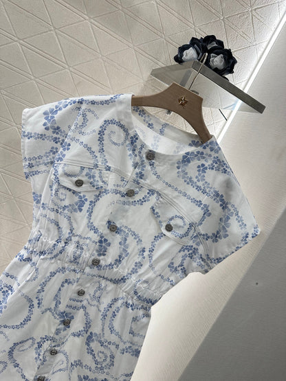 25 Flap Pocket Printed Dress