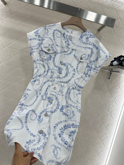 25 Flap Pocket Printed Dress