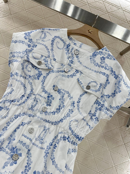 25 Flap Pocket Printed Dress