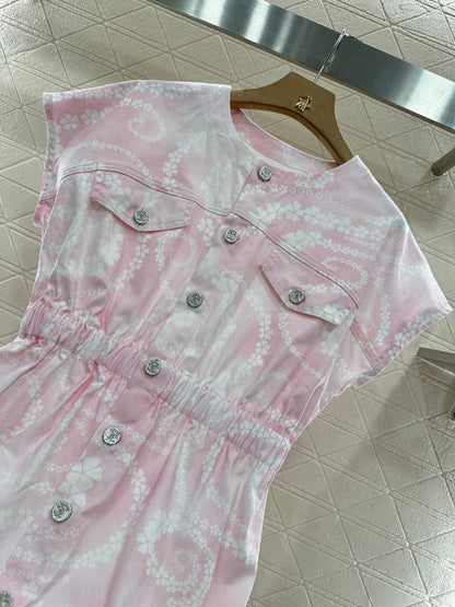 25 Flap Pocket Printed Dress