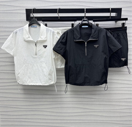 25 Lapel Blouse and Half Skirt Set