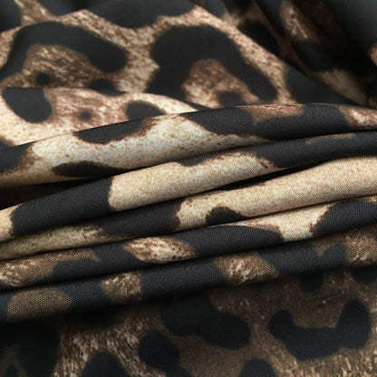 25 new  Leopard Print Black Wrap Tie Waist Long Cardigan Robe Silk Jacket