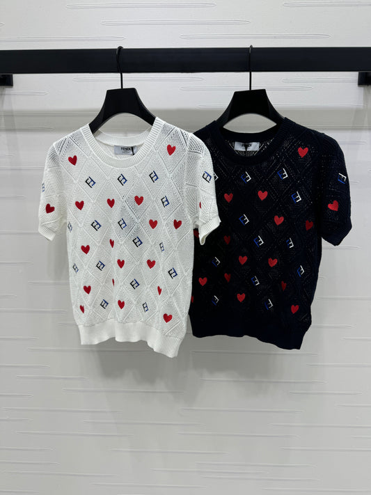 25 Cutout monogrammed knit short sleeves!