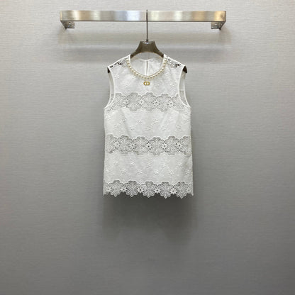 25  Embroidered Delicate Vest + Skirt Set