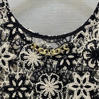 25  Embroidered Metal Button Embellished Design Vest Top Top Half Skirt Set