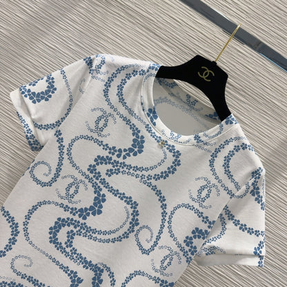 25 Flower Curve Pattern Short Sleeve