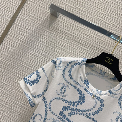 25 Flower Curve Pattern Short Sleeve