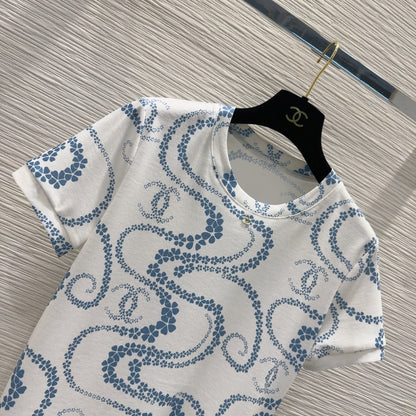 25 Flower Curve Pattern Short Sleeve
