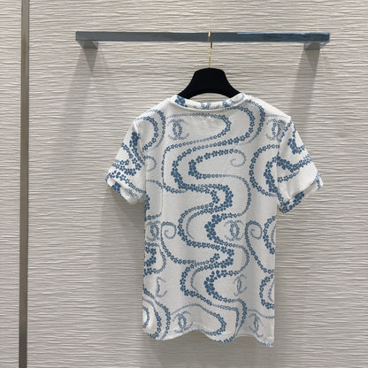 25 Flower Curve Pattern Short Sleeve