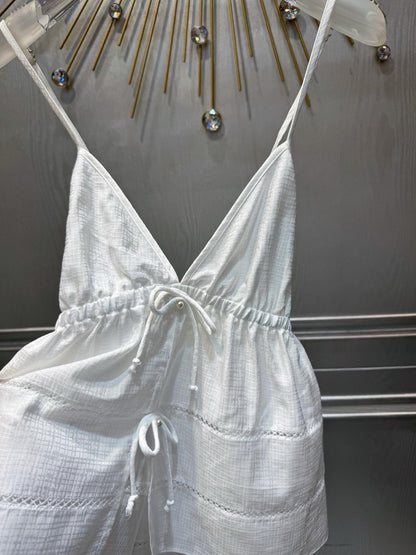 25 Deep V suspenders + shorts set