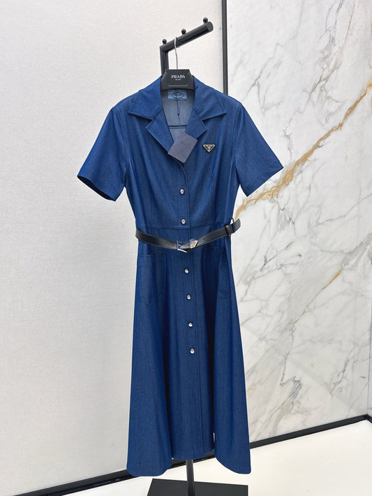 25 New classic triangle logo denim dress