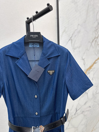 25 New classic triangle logo denim dress
